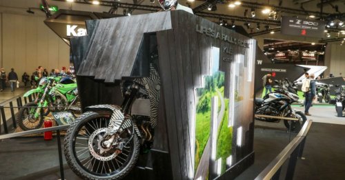 EICMA 2024: Kawasaki KLE Adventure Bike Teased with  21-inch Front Wheel, Twin Header Pipes and More